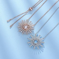 Swarovski A beating heart, warm sunshine, anniversary necklace/sweater chain