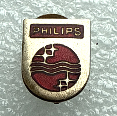 Philips Emaille Plakette - Fernseher, Radio, HiFi 1950/60er Jahre Werbung Logo Badge