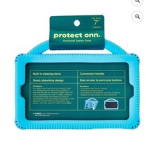 Universal Blue Silicone Tablet Case 7in Shockproof Rugged Handle Stand