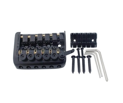 6 String Saddle Headless Guitar Bridge Tailpiece With Worm Involved String De...