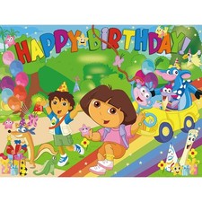 AONELAS 7x5ft Explorer Cartoon Theme Birthday Party Backdrop; Vinyl Material;...