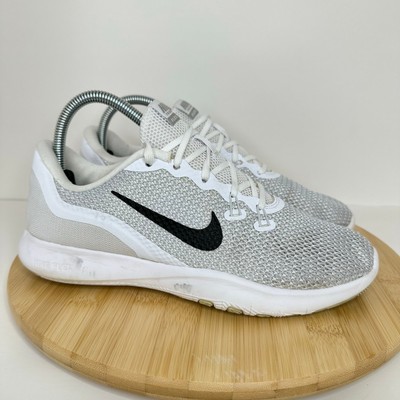 Nike Flex Trainer 7 Low Top Sneaker Running Shoes White Gray Womens Size 8.5