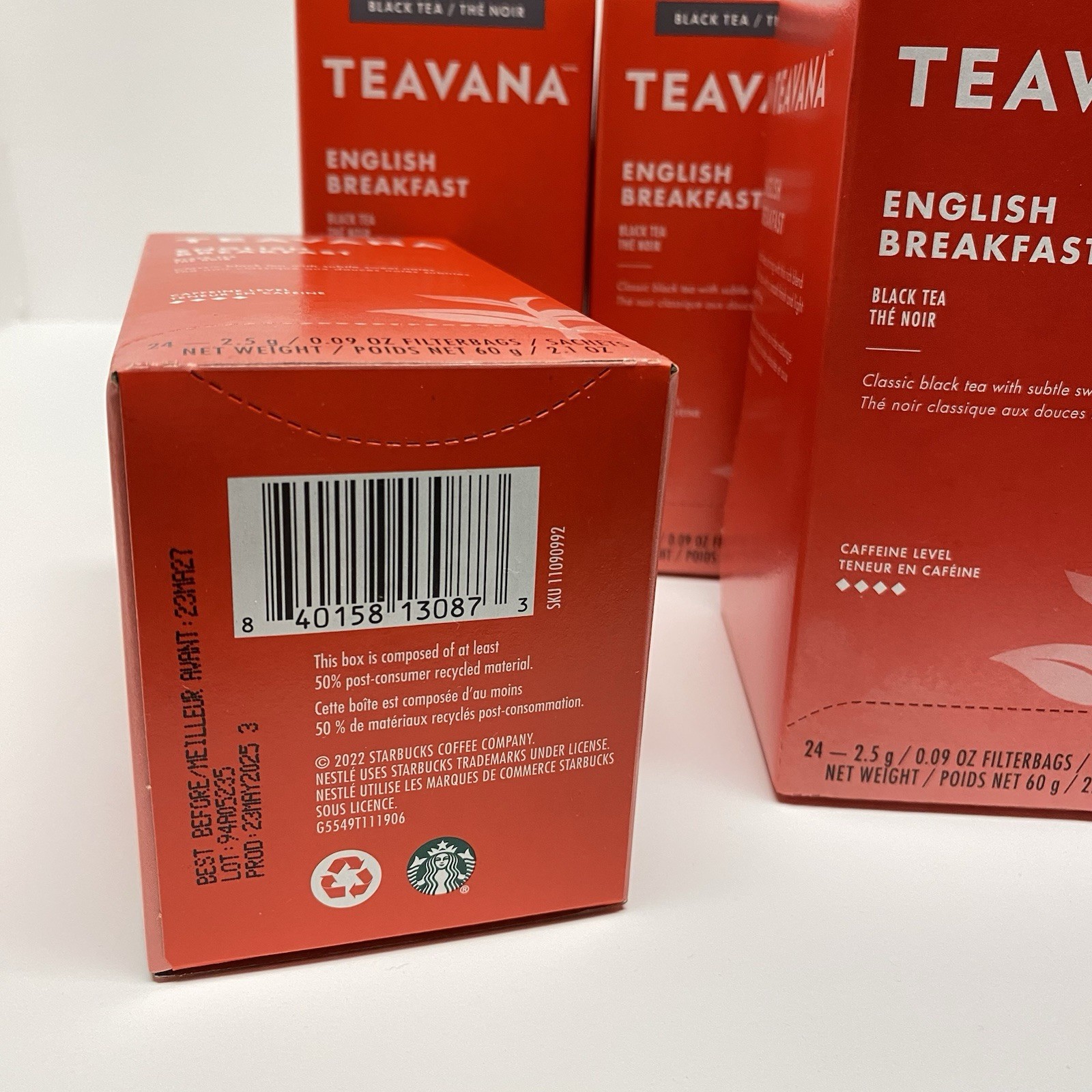 Teavana Starbucks English Breakfast Tea Black Tea Bags (4 Pack) 24 Each BB: 2027