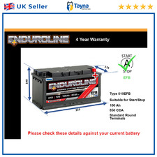 EFB Car Battery fits ROLLS ROYCE PHANTOM GHOST DAWN 6.6 6.75 2003 on Stop Start