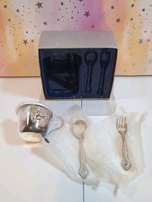 Vintage Silver Plated 3 Piece Baby Feeding Set NWT