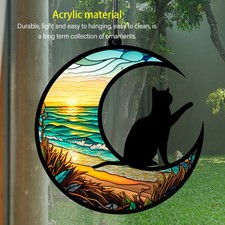 Cat Memorial Suncatcher Stained Glass Window Hanging Colorful UV Printed Acrylic