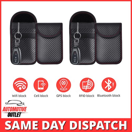 4x SIGNAL BLOCKER RFID BLOCKING FARADAY POUCH KEY CASE BAG FOR MINI KEYLESS FOBS