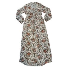 Coquette Fairycore Boho Clay Floral Romantic Duster Drawstring Waist Medium