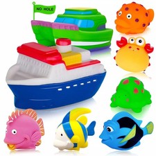 Bath Toys for Toddlers 1-3 Mold Free Water Toy Boats Pool Tub Gifts
