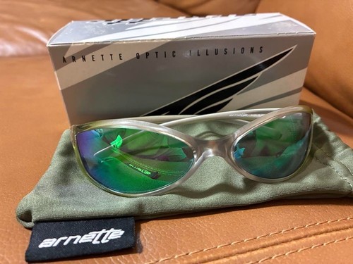 Arnette Sunglasses Swinger Vintage Sports Green Lens Silver Plastic Frame