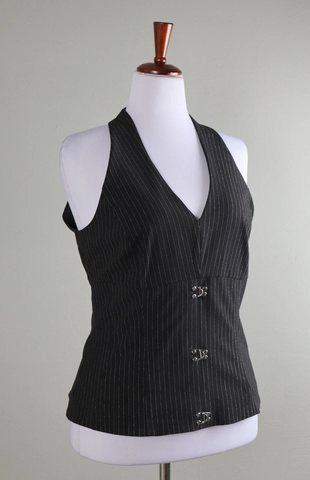 WHITE HOUSE BLACK MARKET NUEVO CON ETIQUETAS $99 Sin Mangas Cuello en V Gancho Chaleco Chaqueta Top Talla 14 Foto 2 de 4