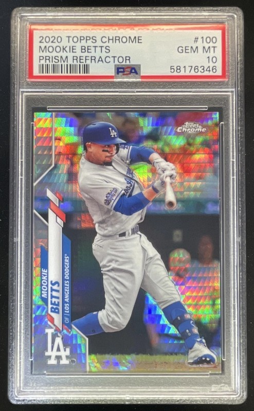 2020 Topps Chrome Prism Refractor #100 Mookie Betts PSA 10
