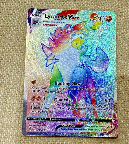 Pokemon Lycanroc VMAX (Secret) SWSH07: Evolving Skies #213/203 NM