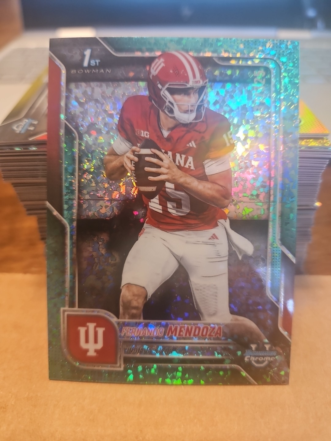 2025 Bowman Chrome U FERNANDO MENDOZA 1st ROOKIE AQUA MINI DIAMOND #/325