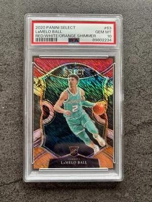PSA 10 LaMelo Ball 2020 Panini Select Red White Orange Shimmer RC Rookie GEM MT - Bild 1 von 2