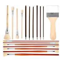 18-Teiliges Keramik-Glasurpinsel-Set Mit Langem Holzgriff FüR KüNstler-FäCh3004