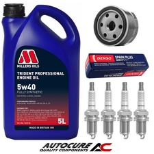 FOR RENAULT CLIO RENAULTSPORT 16V MK2 OIL FILTER & SPARK PLUGS SERVICE KIT & OIL