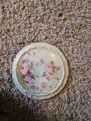 Antique Royal Crown Chantilly Rose Hand Painted Small Trivet 1947