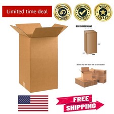 Kraft Shipping Boxes 25-Pack - Medium 10"L x 10"W x 18"H for Packing  Storage