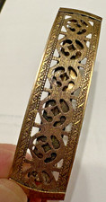 Vintage Gold Tone Ornate Hair Clip Barrette Made In France 3 1/2 inches