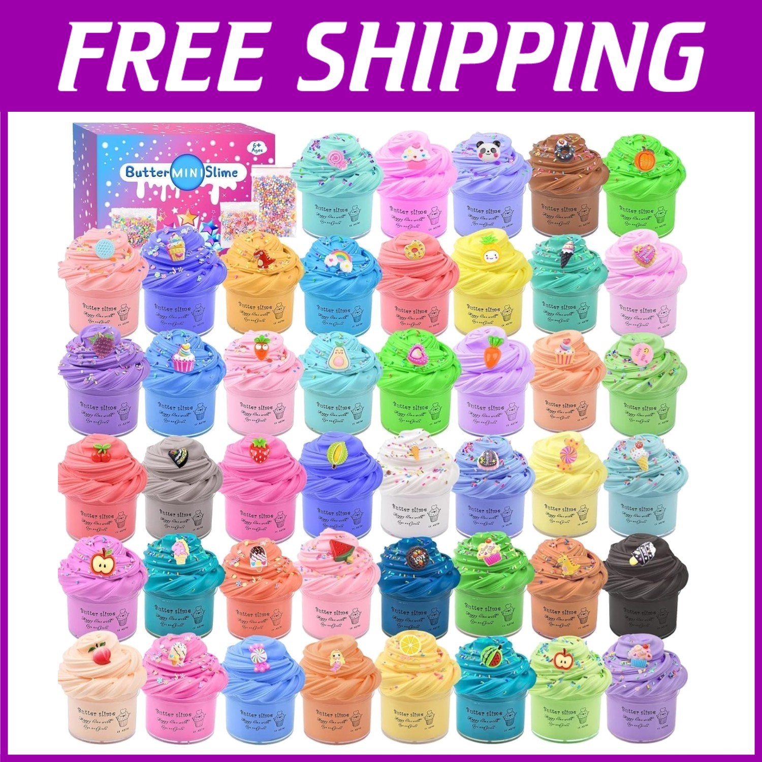 45-Pack Mini Butter Slime Kit for Stress Relief and Fun Gifting