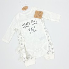 Rae Dunn Baby Girls 3-Piece Outfit  Happy Fall Ya  ll  Size 3-6 Months NWT NEW