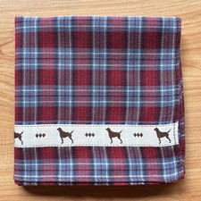 HANDKERCHIEF VINTAGE MEN'S POCKET SQUARE ART DOG GINGHAM PLAIN COTTON 18" B0434