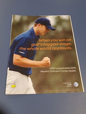 JORDAN SPIETH GOLF PGA Ad 2015 MASTERS CHAMPION AT&T Major 