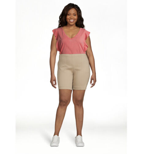 Just My Size Women’s 2 Pocket Pull On Brownstone Denim Shorts Size 3X NEW - Picture 5 of 10