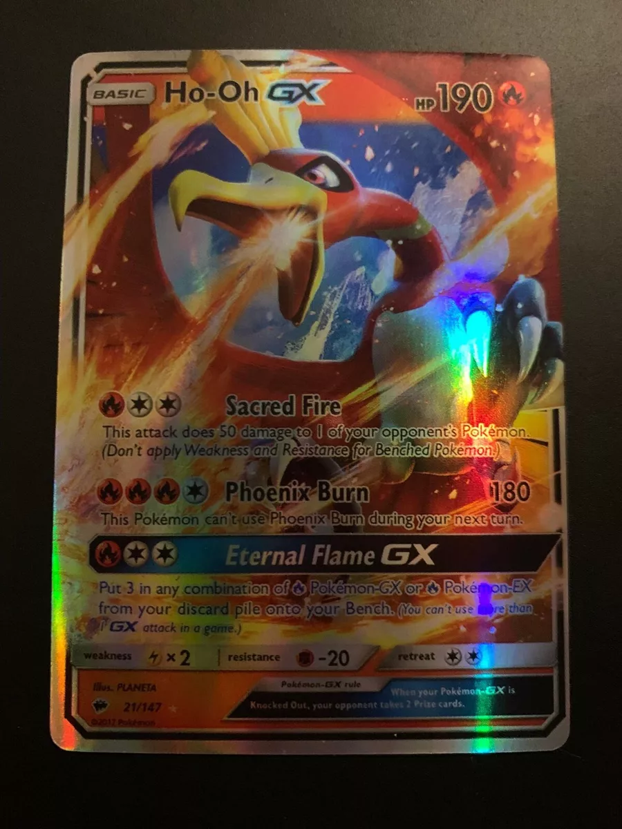 Ho-Oh GX #21/147. Ultra Rare. Holo Rare Pokémon.Burning Shadows Mint NEW