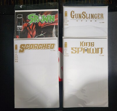 SDCC 2023 McFarlane King Spawn GunSlinger Scorched Gold Foil Blanks & Puppeteer
