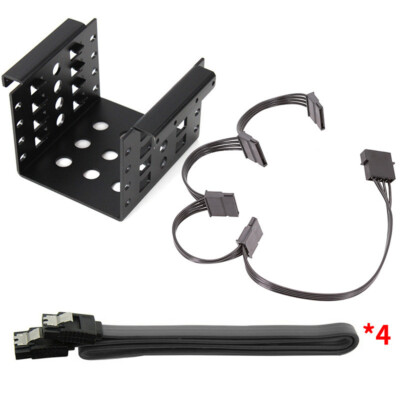 2,5''-auf-3,5'' SSD-Laufwerksschacht-Montagesatz auf 4 Festplattenadapter-Gehäuse
