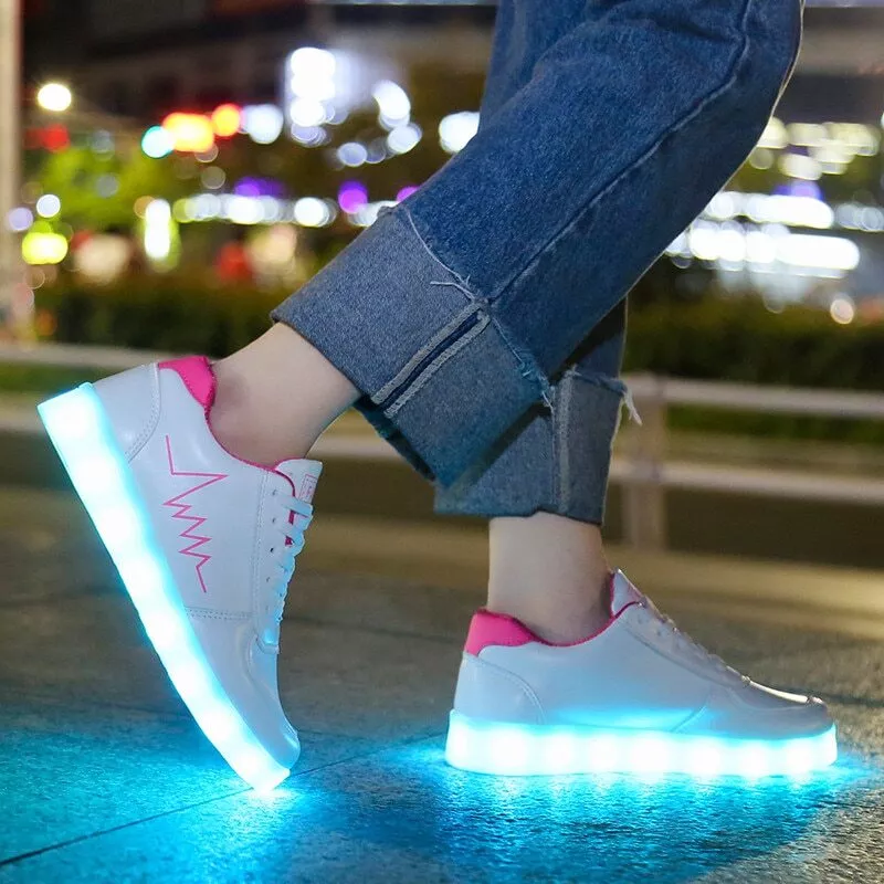 Luminous Sneakers 2023 LED Casual Light Up Children Adult Women