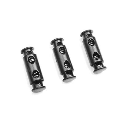 50pcs Cord Lock Ends 3mm Double Hole Fastener Slider Rope Clip Spring Clamp Stop
