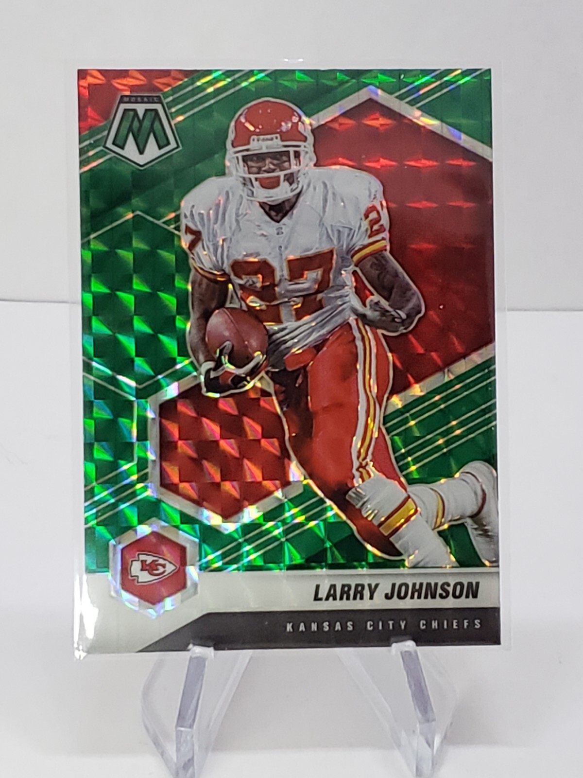 LARRY JOHNSON 2021 Panini Mosaic Green PRIZM SP #3 KC Chiefs Penn State