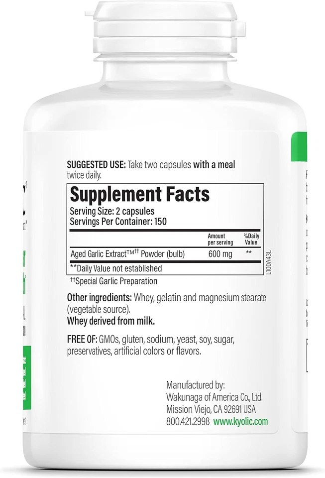 Fórmula de extracto de ajo envejecido 100, cardiovascular original, 200 comprimidos (embalaje Foto 4 de 4