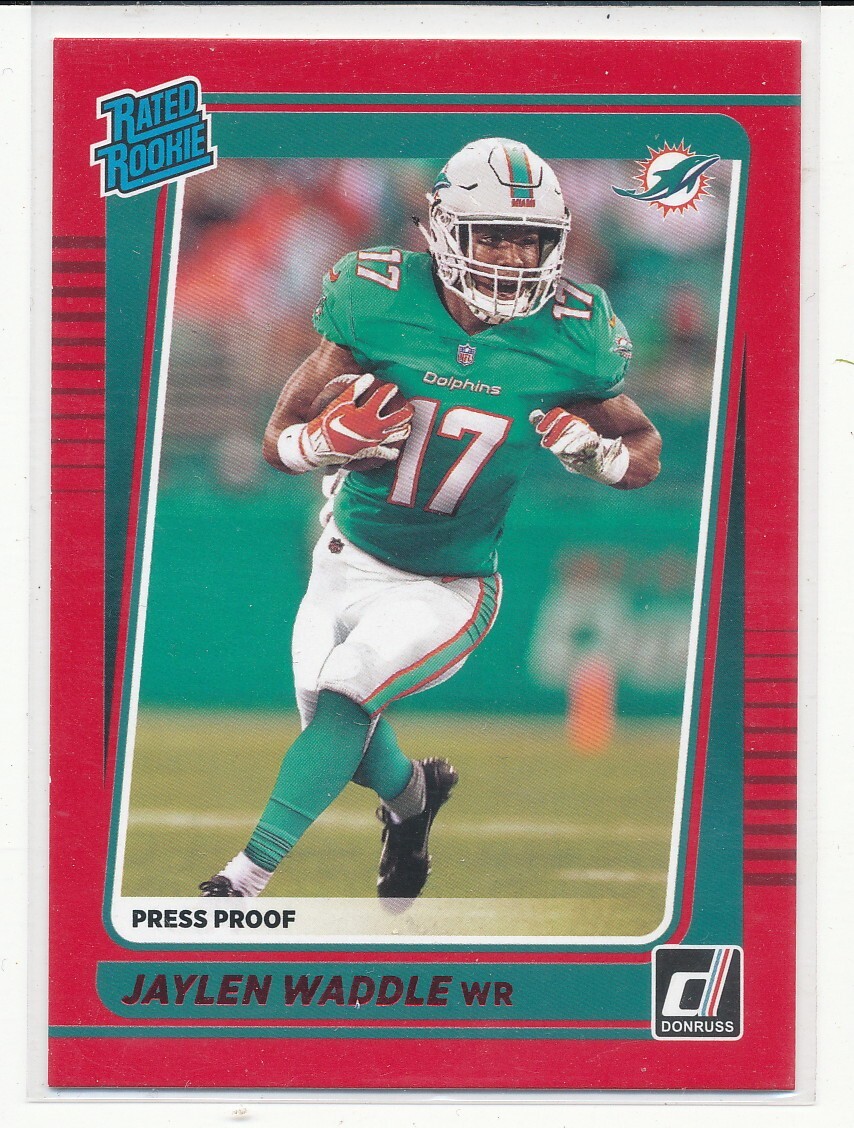 2021 Panini Donruss - Rated Rookie Jaylen Waddle #263 Press Proof Red (RC)