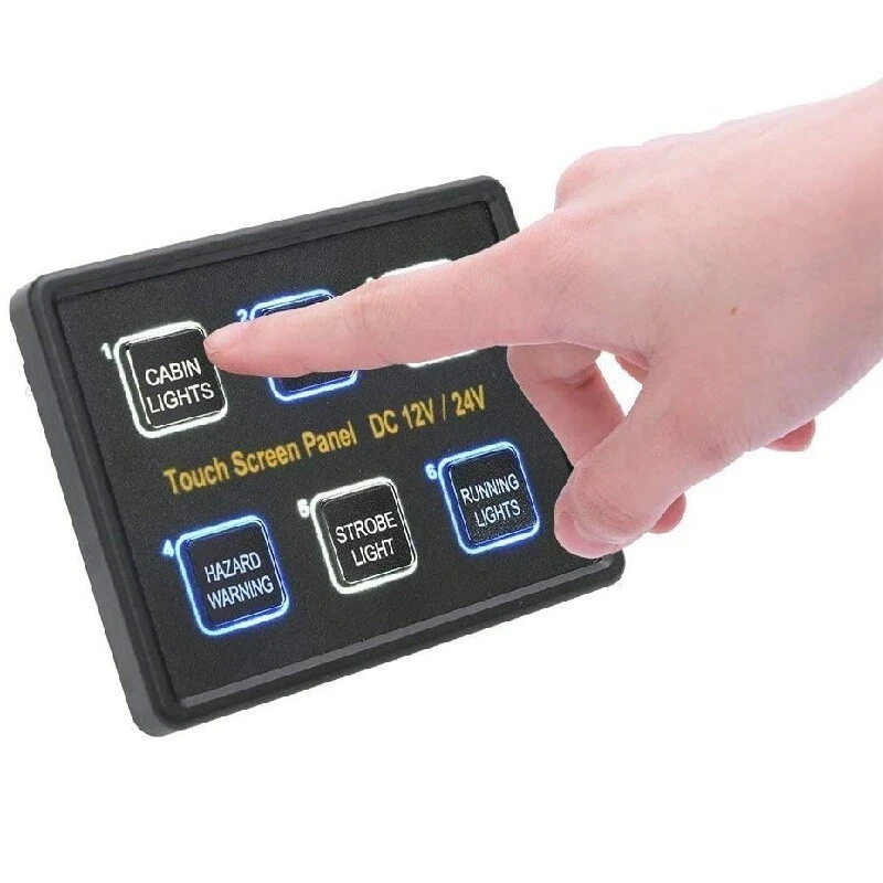 12/24V 6 Gang Touch Switch Panel LED Car Marine Boat Power Button Control Box - Image 4 of 4