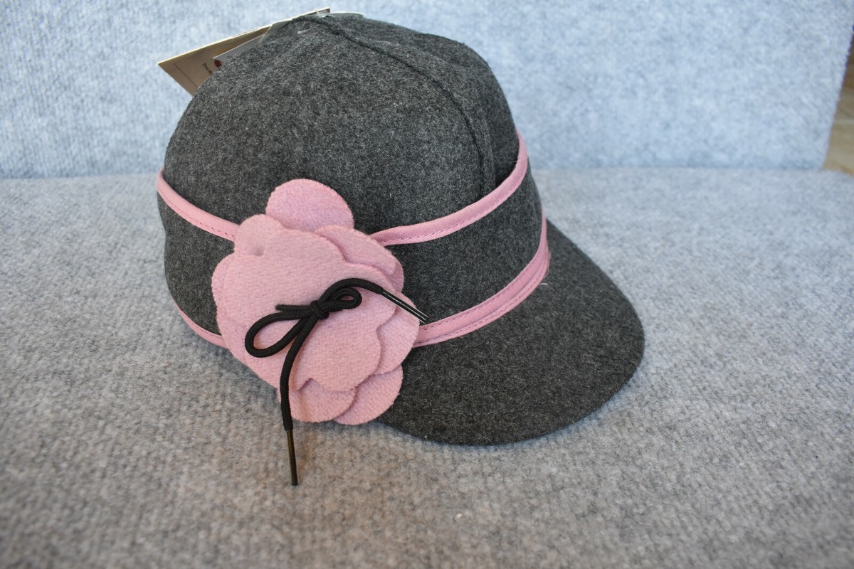 New Womens Stormy Kromer Petal Pusher Cap Hat Gray Grey Pink 
