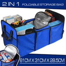 Collapsible Car Trunk Organizer Storage Box Net Universal Tidy Bag Cooler T Blue