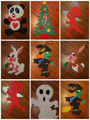 *YOURCHOICE*melted plastic popcorn decoration-panda witch ghost bunny cupid tree