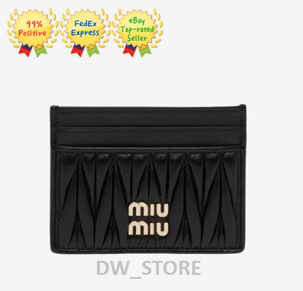 Miu Miu 5MC076-2FPP-F0002 Matelasse Nappa Leather Card Holder  