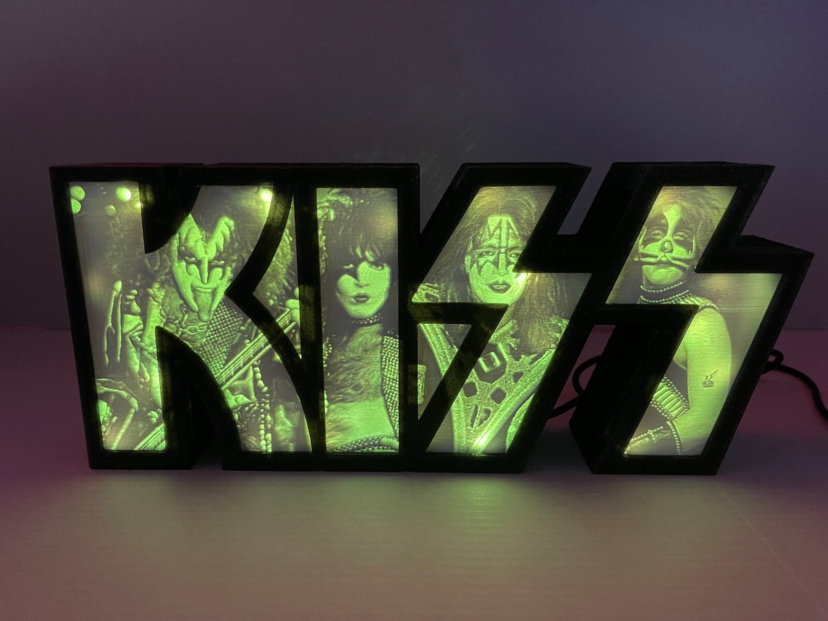 KISS キッスWALL SCULPTURE 直筆サイン入り　壁掛　4つセット KISS light box, v3, Litho, with LED colored lights and built in