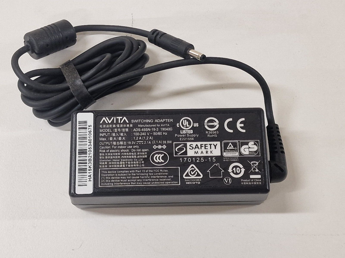 GENUINE Avita Pura NS14A6 Laptop Power AC Adapter Charger 19V  ADS-45SN-19-3