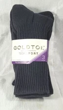 Goldtoe Women's Ultra Tec UltraSpun Sport Cushion Crew Socks - Black Shoe Sz 6-9