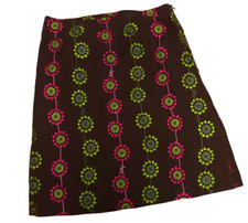 Vintage Lilly Pulitzer Pencil skirt brown green 4 small floral Print X5