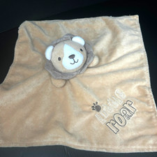 Baby Starters Little Roar Lion Lovey Security Blanket Satin Back Rattle Brown