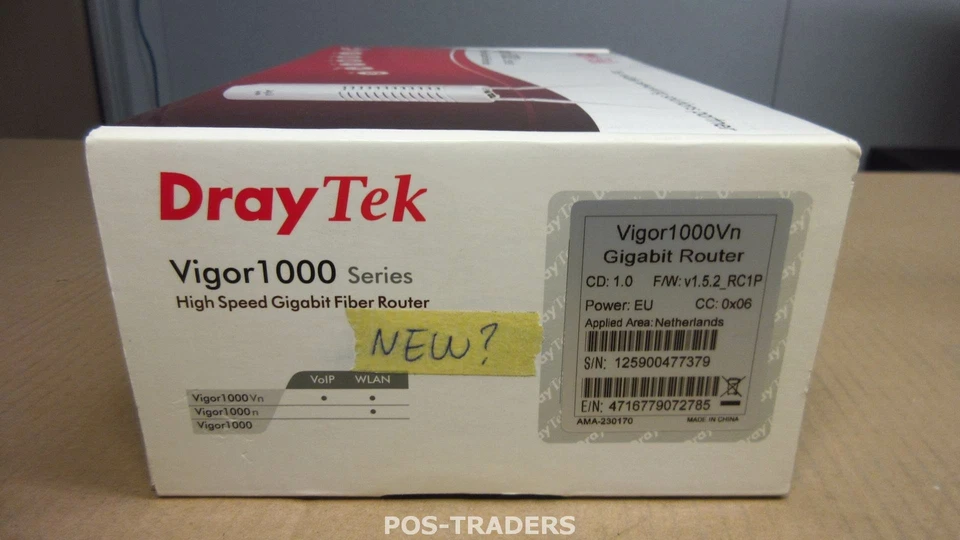 DrayTek VIGOR1000VN High Speed Gigabit Fiber Router Wireless Firewall ORIG BOX - Bild 2 von 4