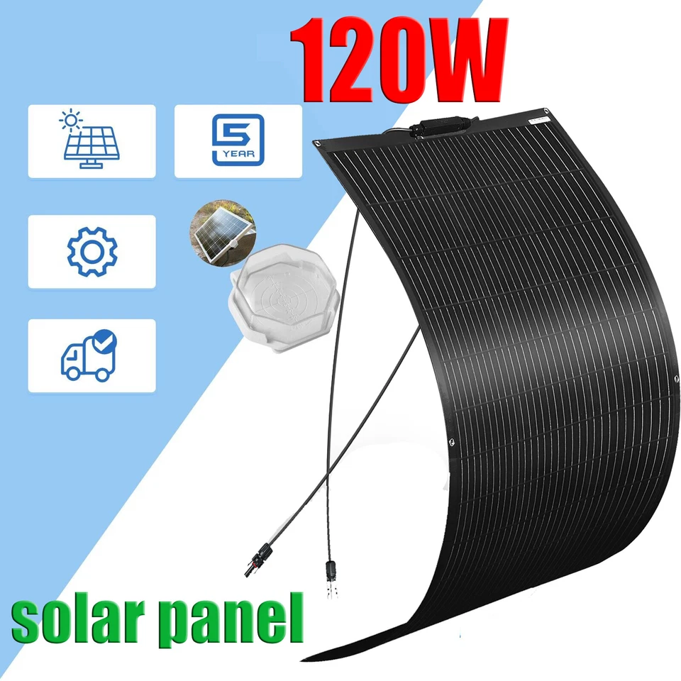 Sonderangebot 120W Solarmodul Flexibel Solarpanel Mono Balkonkraftwerk Wohnmobil - Bild 2 von 4