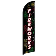 Fireworks (Black) Windless Advertising Swooper Flag Fourth of July Firework Flag
